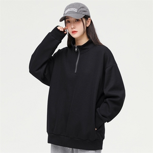 秋季新款基础纯色潮流宽松半高领休闲卫衣情侣款A305-EY-3617-P65图片