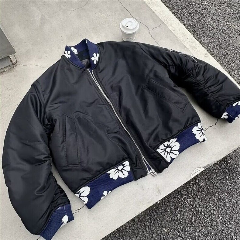 复古提花刺绣拼接夹克高级感宽松百搭棒球服外套MF17P65加绒85特,男装夹克,电商D256-2(原A064-2)