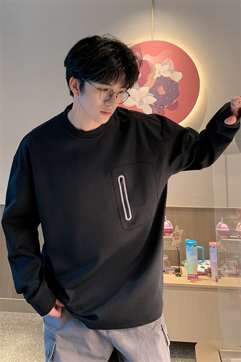 311B-1-7901-P28控58高街时尚套头卫衣长T重磅宽松休闲百搭上衣,男装卫衣,星座311B-1