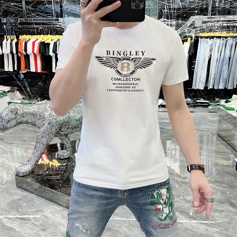 新款时尚高端精品欧货夏季男T恤短袖潮流抖音A227B-A-715-P45,男装T恤,电商A227B（原钱塘4066-1）