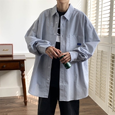 A984-P38日系潮牌ins宽松衬衣外套小清新百搭条纹长袖衬衫男士，男装衬衫，星座512-6