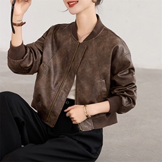 海宁真皮皮衣女2025年春新款绵羊皮高端短款小个子皮夹克外套春秋，女装皮衣，潮流依族