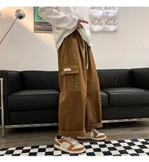 工装裤男夏季潮牌痞帅休闲裤韩版ins宽松束脚长裤子男K1011-P38，男装休闲裤，星座412-3
