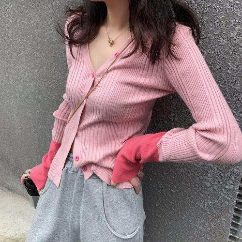 8942v领拼色针织，女装，XTZ style