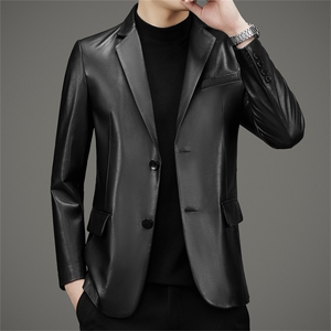88987春秋款男士真皮皮衣胎牛皮外套皮西服P1450图片