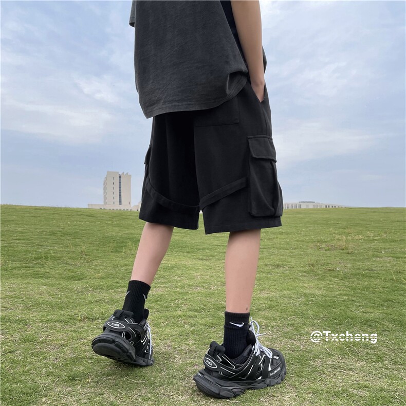 夏季新款港风工装休闲裤男生宽松潮流短裤B315-K23312-p50控68,男装休闲裤,电商B315