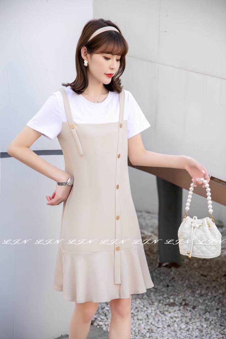 简约大方连衣裙，女装连衣裙，莲佳妮