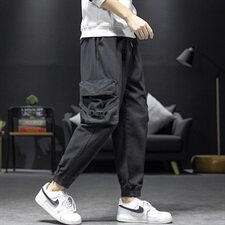 男款秋冬精品休闲裤工装新款港风潮流收脚裤子714-3，男装休闲裤，星座1404-3