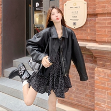 【新款】休闲气质短款皮夹克3906款P155K218，女装皮衣，2C316