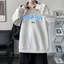 华夫格卫衣圆领卫衣男大码长袖t恤男外套HW76231-P30加绒款-P40，男装卫衣，电商A040