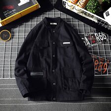 2021春秋季新日系网格风大码男潮牌工装夹克棒球领外套J961-P75，男装夹克，电商A001