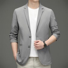 上衣单排扣春季中老年2023年翻领口袋长袖时尚西服SL8217，男装西服，钱塘6003（原4033）