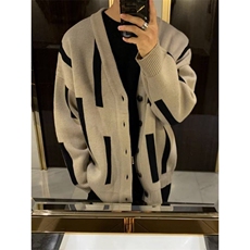 新款毛衣男士宽松慵懒风韩版潮流个性休闲V领针织衫开衫KS773P47，男装针织衫/毛衣，星座1013-5