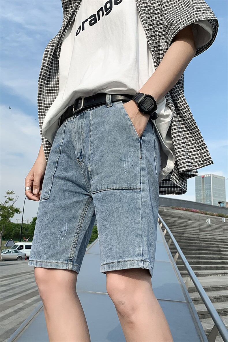 夏季牛仔短裤男士五分潮流宽松薄款休闲男生潮牌ins中裤DK15-P30,男装牛仔裤,电商A318