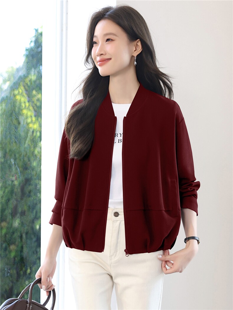 休闲立领短外套女2025早春秋新款百搭显瘦流行棒球服夹克上衣,女装短外套,涵誉