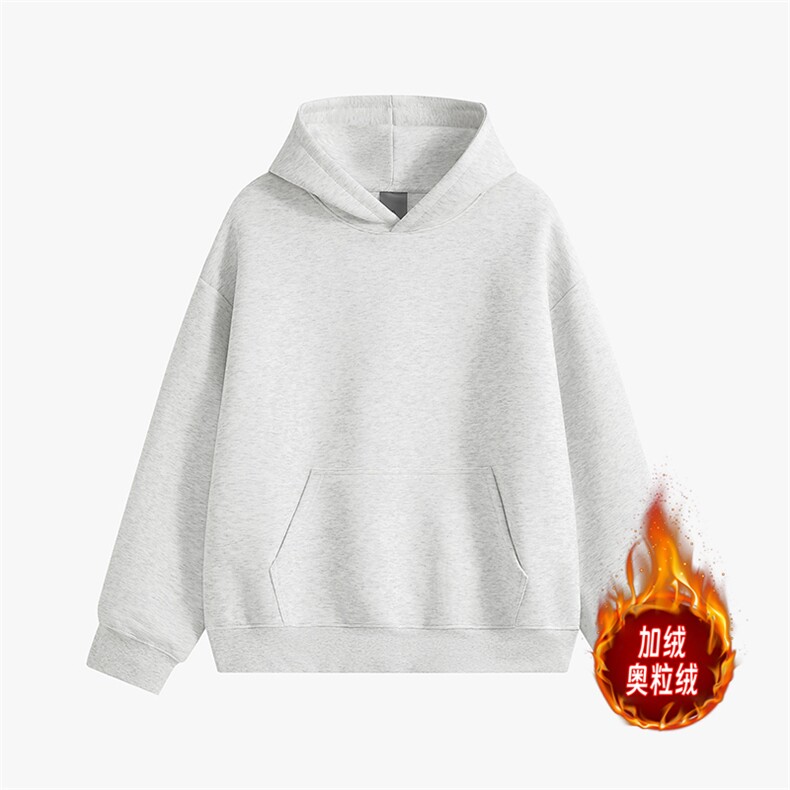 重磅无帽绳500克拉链连帽卫衣硬挺短宽加绒奥粒绒 RH5552JR-P72图片