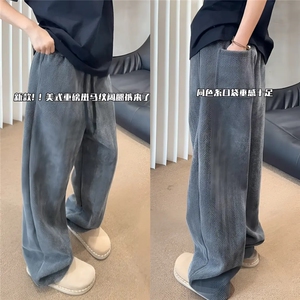 1506-1/KA2401/P61男士休闲西裤加绒加厚宽松直筒垂感裤子图片
