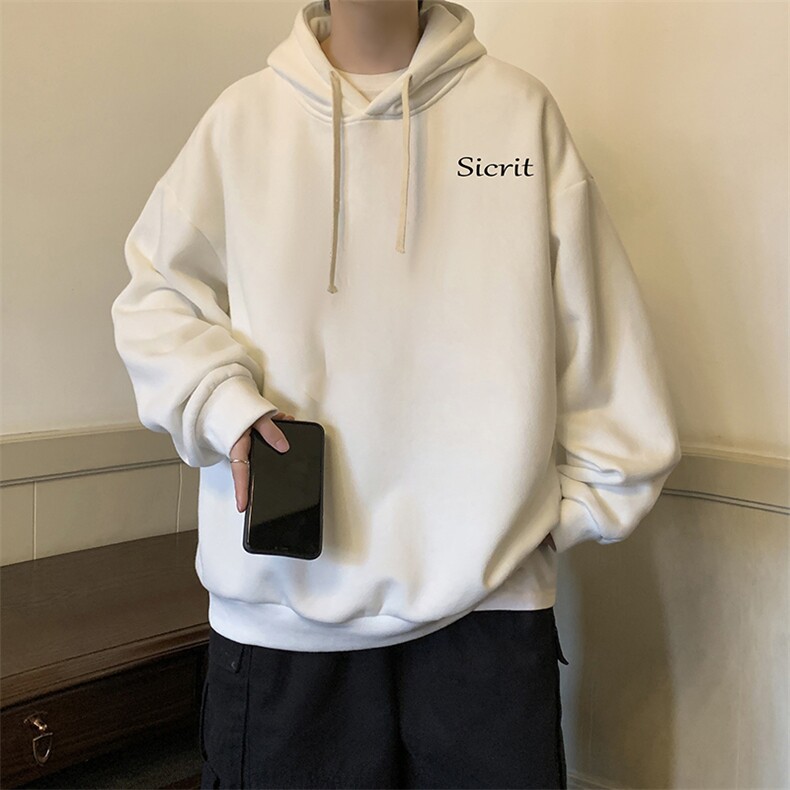法式慵懒风卫衣男春秋季潮流hiphop潮牌帽衫痞帅宽松港风大码上衣,男装卫衣,电商A040