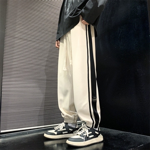 休闲裤男秋季新款港风宽松美式休闲束脚裤学生运动裤K656-P45图片