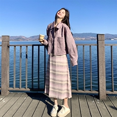 已出大货【26春新款】麂皮外套背心裙两件套2D001-6750-P195-K318，女装套装/套裙，2D001