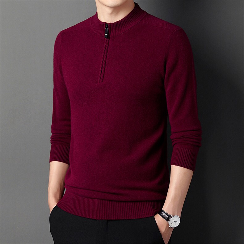 CM12059钱塘2020-2中年男士冬季厚款开衫拉链冬季厚款羊毛衫P160,男装针织衫/毛衣,钱塘207-2