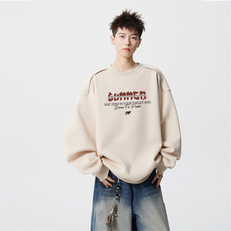 得物供货、重磅420克现货圆领卫衣宽松HD019-1-WY2505LL-P35,男装卫衣,电商019-1