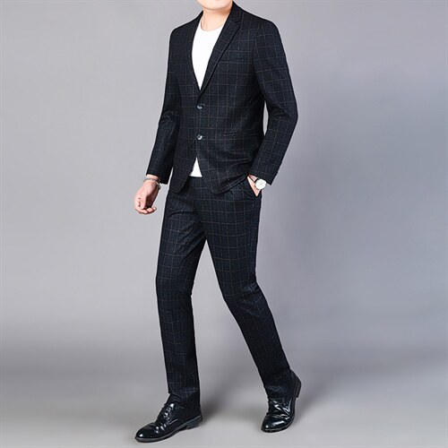 中年男士商务西服两件套套装男商务正装西装上衣ASD8955-P265，男装西服套装，电商B212（原钱塘6029）