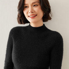 秋冬新款高领女修身显瘦长袖针织打底衫，女装羊毛衫，七柒羊绒