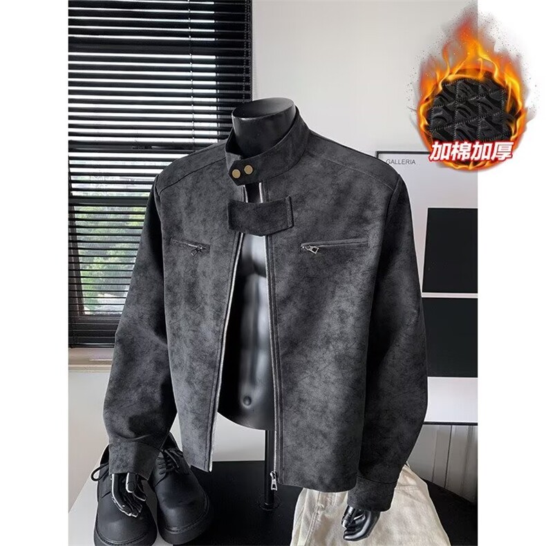 【001】夹克女短款潮牌夹棉服垫肩外套秋冬A079-M8042-P67-82,男装夹克,电商A079