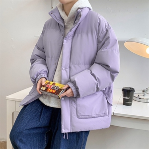 冬上新加棉加厚棉服港风休闲立领棉衣外套男女 8349-P115控价158图片