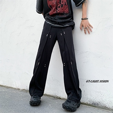 B221美式ins高街小众个性休闲直筒宽松西裤LK23113-P60控78，男装休闲裤，电商B221