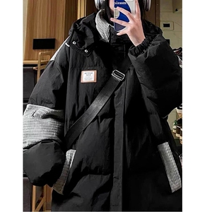 2025新款冬季纯色棉服连帽拉链宽松棉衣加厚外套情侣男女图片