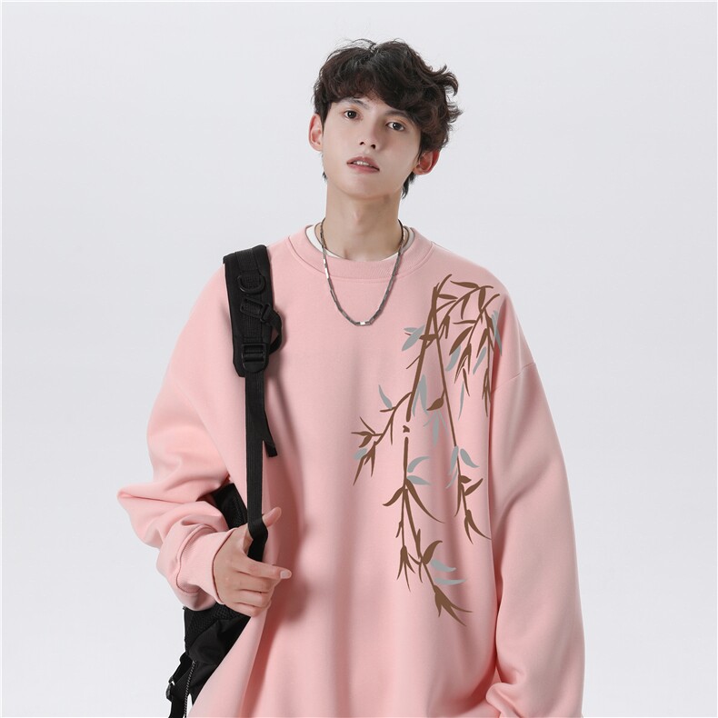 抖音品质秋季新款风纯棉印花宽松圆领卫衣wycm262特批28-控49图片