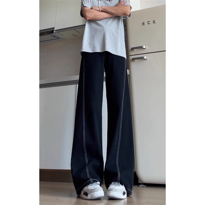 美式复古明线男女丹宁弯刀微喇解构水洗牛仔裤XZ302B-1-K791P45,男装牛仔裤,星座302B-1