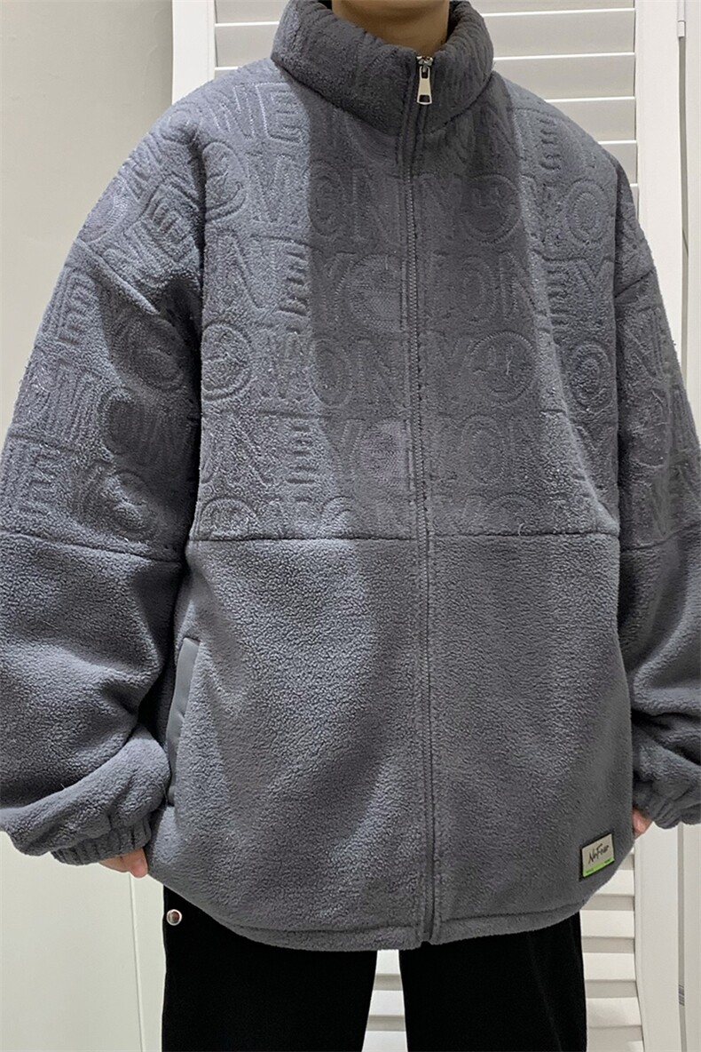 22冬冬季新款羊羔毛外套情侣宽松摇粒绒棉衣B266-Y617-P125,男装棉衣,星座B257-1