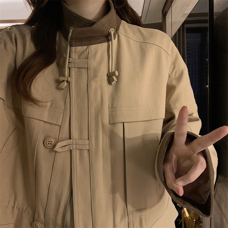 奶咖色风衣女新款小个子宽松显瘦英伦风短款外套C802-P105,男装风衣,星座911-2(原星座613-2）
