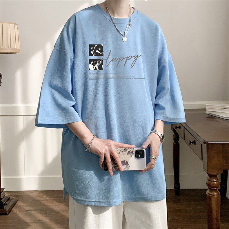 冰丝七分袖t恤男大码五分袖男短袖男中袖Q11431-P30,男装T恤,电商A040