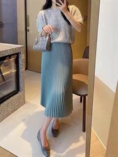 垂感十足的压绉裙百搭时尚，其它，简 影