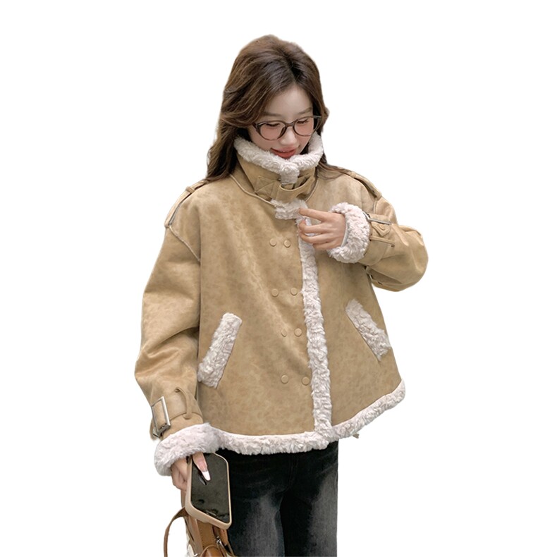 现货短款皮毛一体外套2C115-2230-P165-K248,女装皮草,2C115