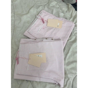 AK2366-P50新款设计感竖条纹阔腿裤女慵懒宽松休闲垂感拖地裤图片