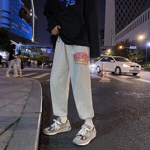 港风休闲裤男潮流宽松束脚裤运动印花卫裤NK05-P50图片