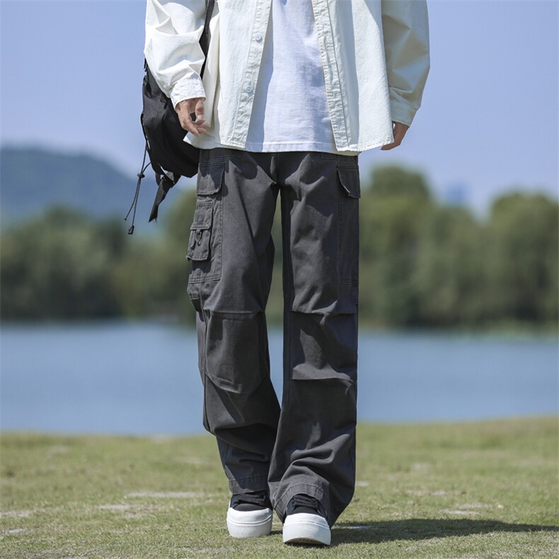 2024秋季新款工装裤多口袋设计感痞帅休闲长裤宽松现货K8117-P52，男装工装外套，星座512-3