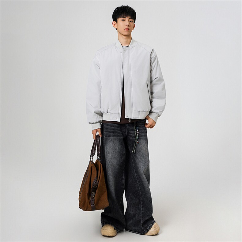 冬季clean纯色棒球服领棉服加厚短款棉衣HZ8815-特P68不议价,男装棉衣,星座610B-1