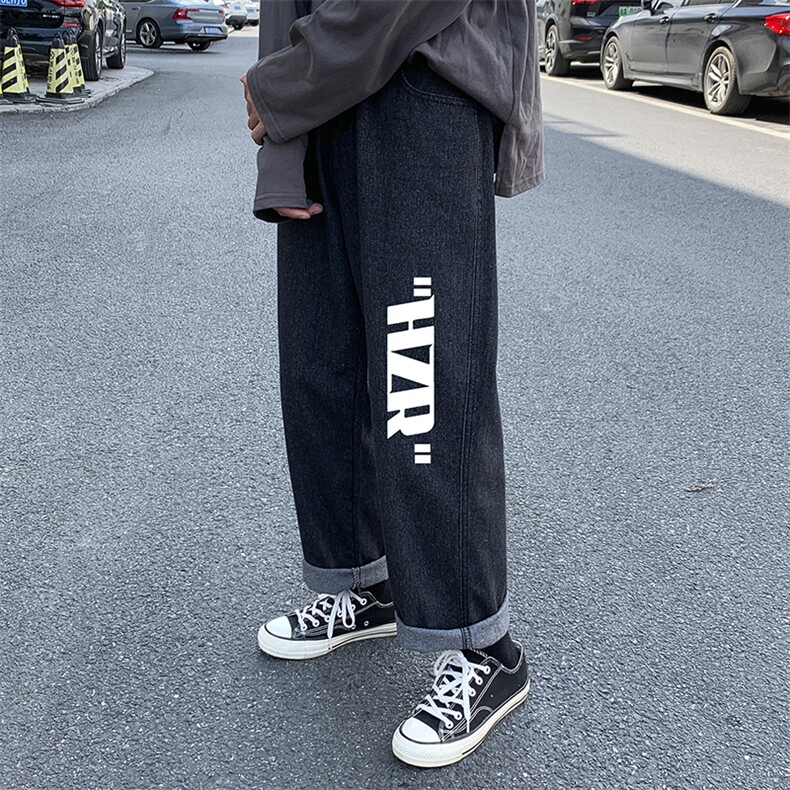 NK44002-P38直筒牛仔裤男士大码宽松九分裤男休闲长裤子男,男装牛仔裤,电商A040