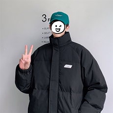 新款男百搭设计感纯色情侣港风棉衣M065-P90控148，男装棉衣，星座717