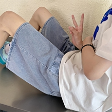K3075-P35宽松型ins网格时尚潮牌五分裤，男装休闲裤，星座1501-1