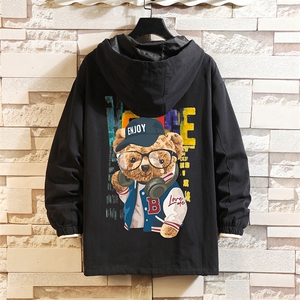 JK41211-P85 加棉款-P115  纯棉连帽夹克男士大码工装夹克男 砖墙图片