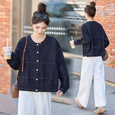 现货2025秋装新款港风复古牛仔外套时尚流行休闲女神上衣，女装牛仔外套，木子恋