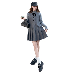 【春款主推】简约打底+学院风小香连衣裙套装2D148-2607-P170K255图片