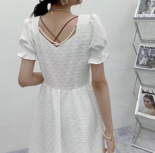 夏季珍珠连衣裙，女装连衣裙，依岸